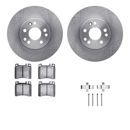 Front - Dynamic Friction Company Brake Rotors with 3000 Ceramic Brake Pads and Hardware Kit 6312-63048